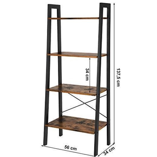 Parya Home - Bücherregal - Metall - Schwarz