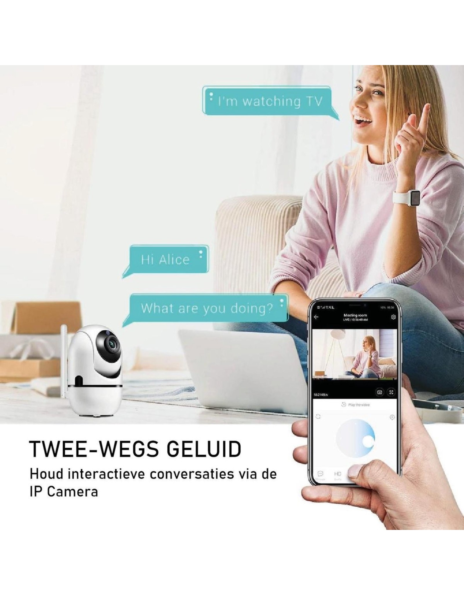 Indoor IP Camera Pro - 1080P - WiFi - Wit
