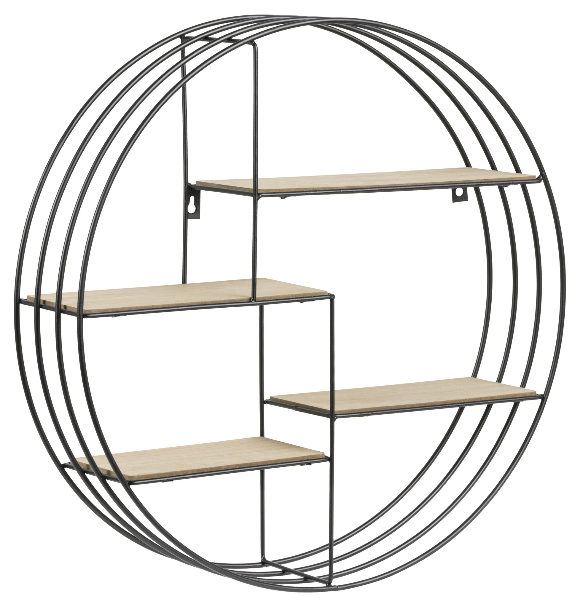 Parya Home - Wandregal aus Metall - Ø45 cm - Schwarz