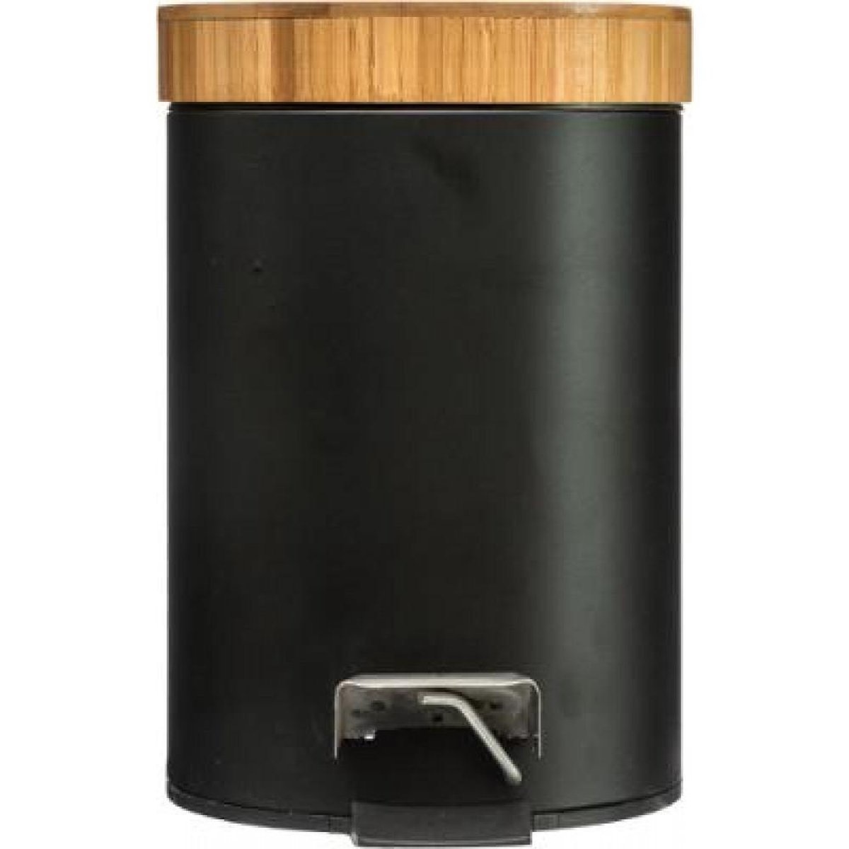 5Five - Pedaalemmer - 3 Liter - Metaal / Bamboe - Zwart