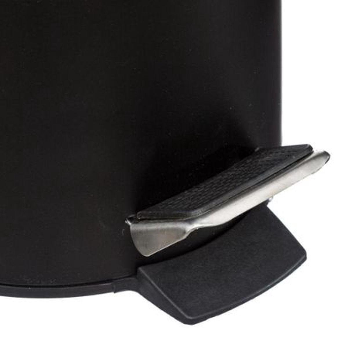 5Five - Pedal Bin - 3 Liter - Metal / Bamboo - Black