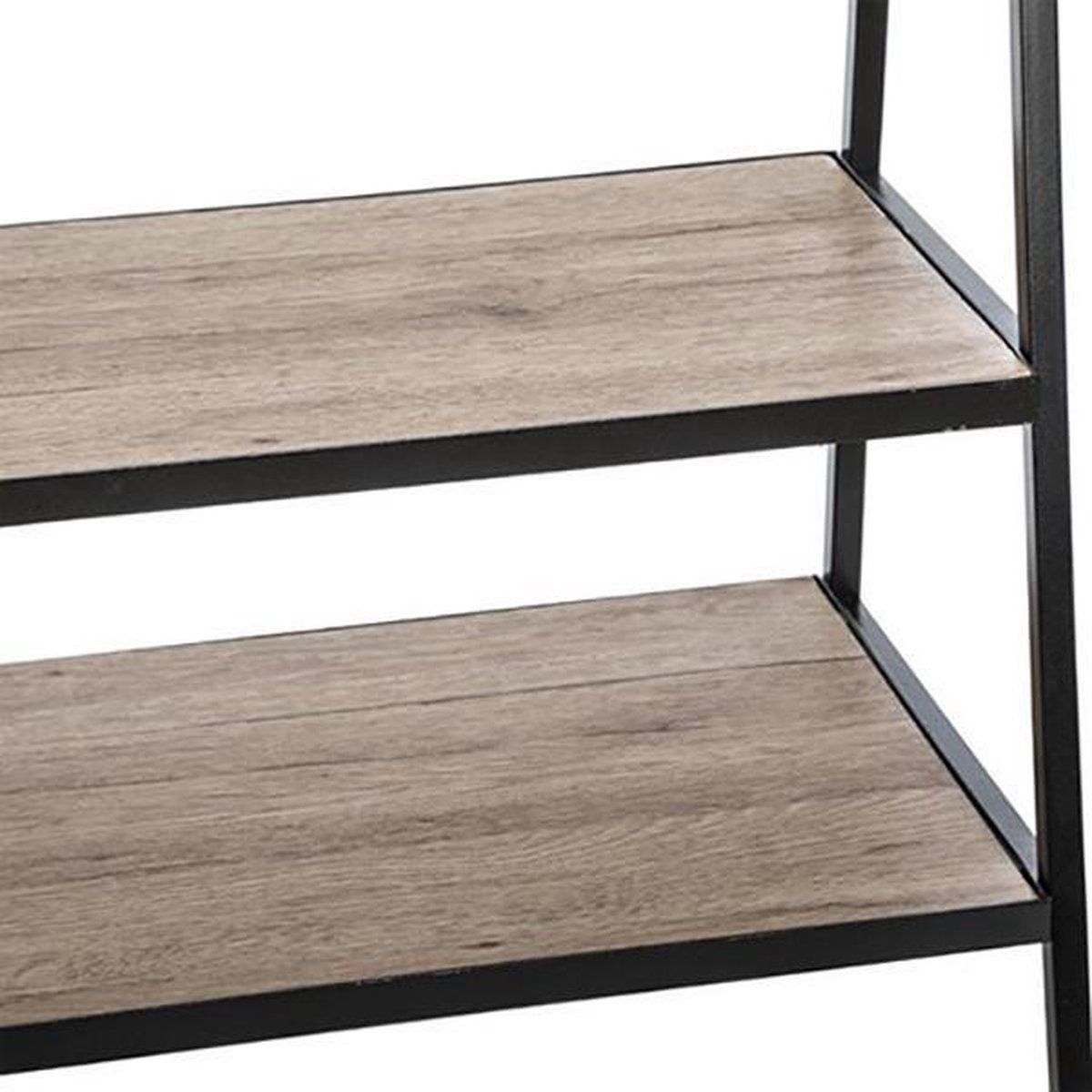 5Five - Coat rack with shoe rack - Metal and Wood - Black - 80 x 38 x 160 cm