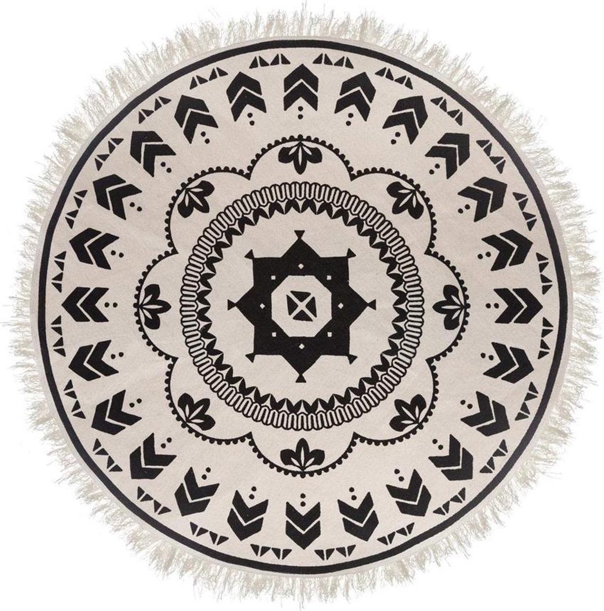 Tapijt - Rond - Zwart/Wit -Ø120CM Tapijt - Rond - Zwart/Wit -Ø120CM