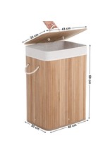 Parya Home Parya Home - Laundry Basket - Bamboo - 72 Liter - Light Brown