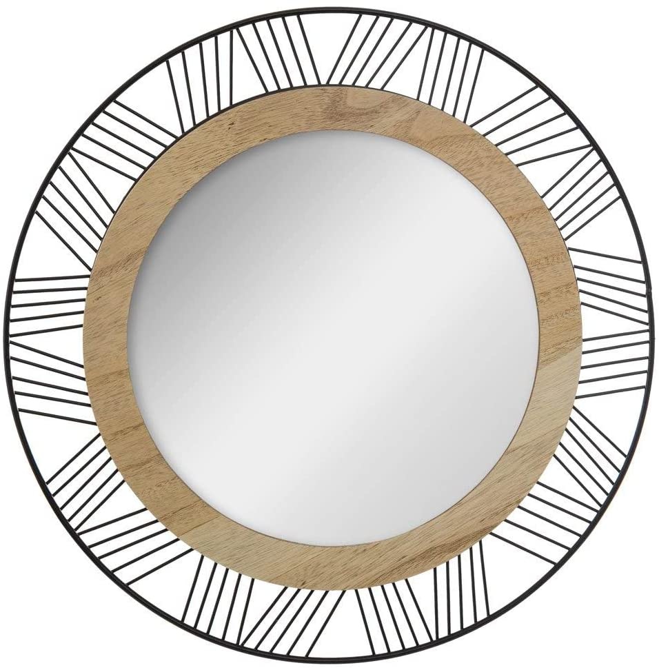 Atmosphera - Wandspiegel - Hout/Metaal -Ø45 cm Atmosphera - Wandspiegel - Hout/Metaal -Ø45 cm