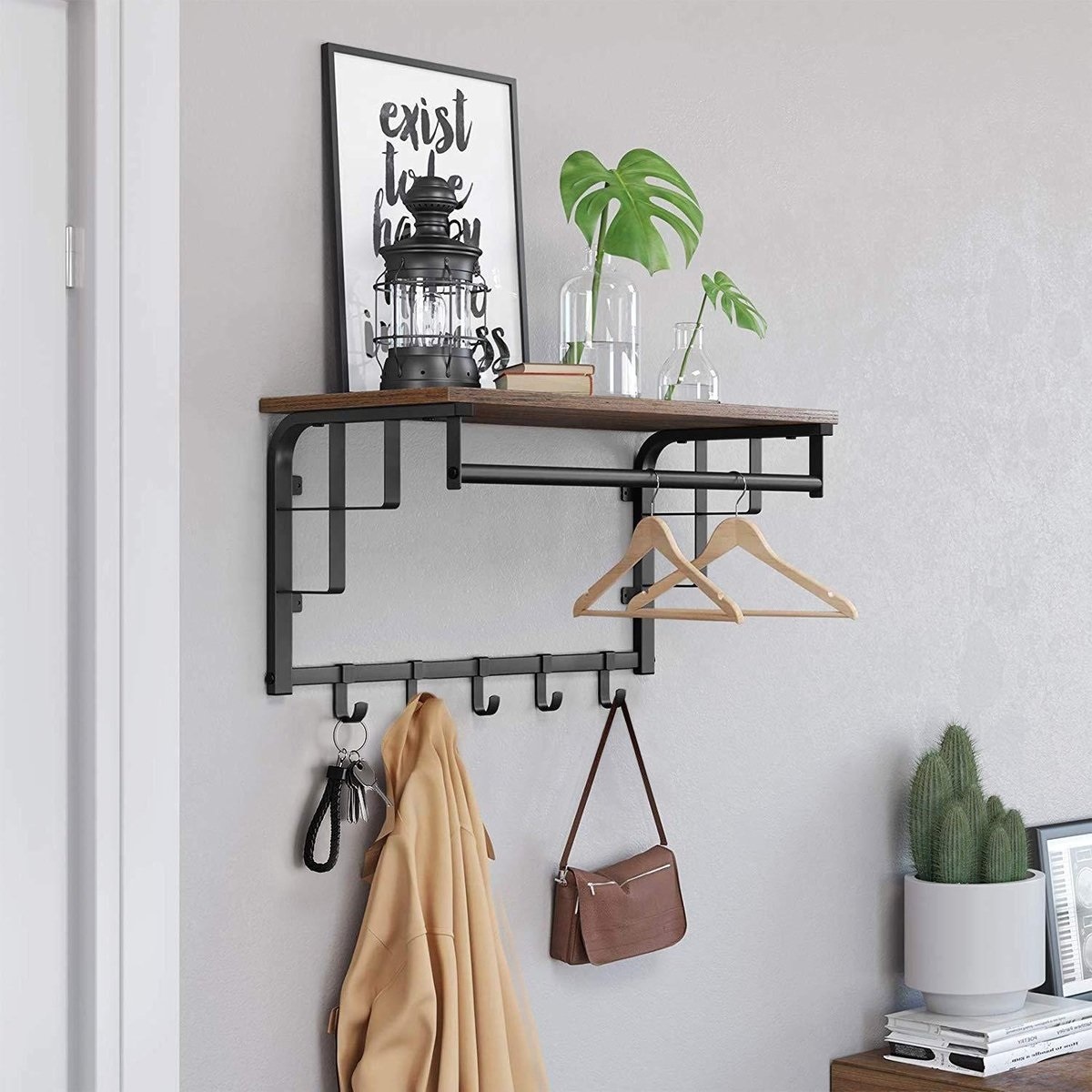 Parya Home - Kapstok Met Hoedenplank - Vintage - Bruin