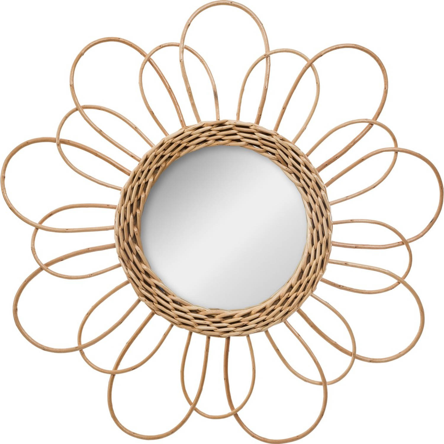 Atmosphera - Round Mirror - Rattan - Ø38 cm