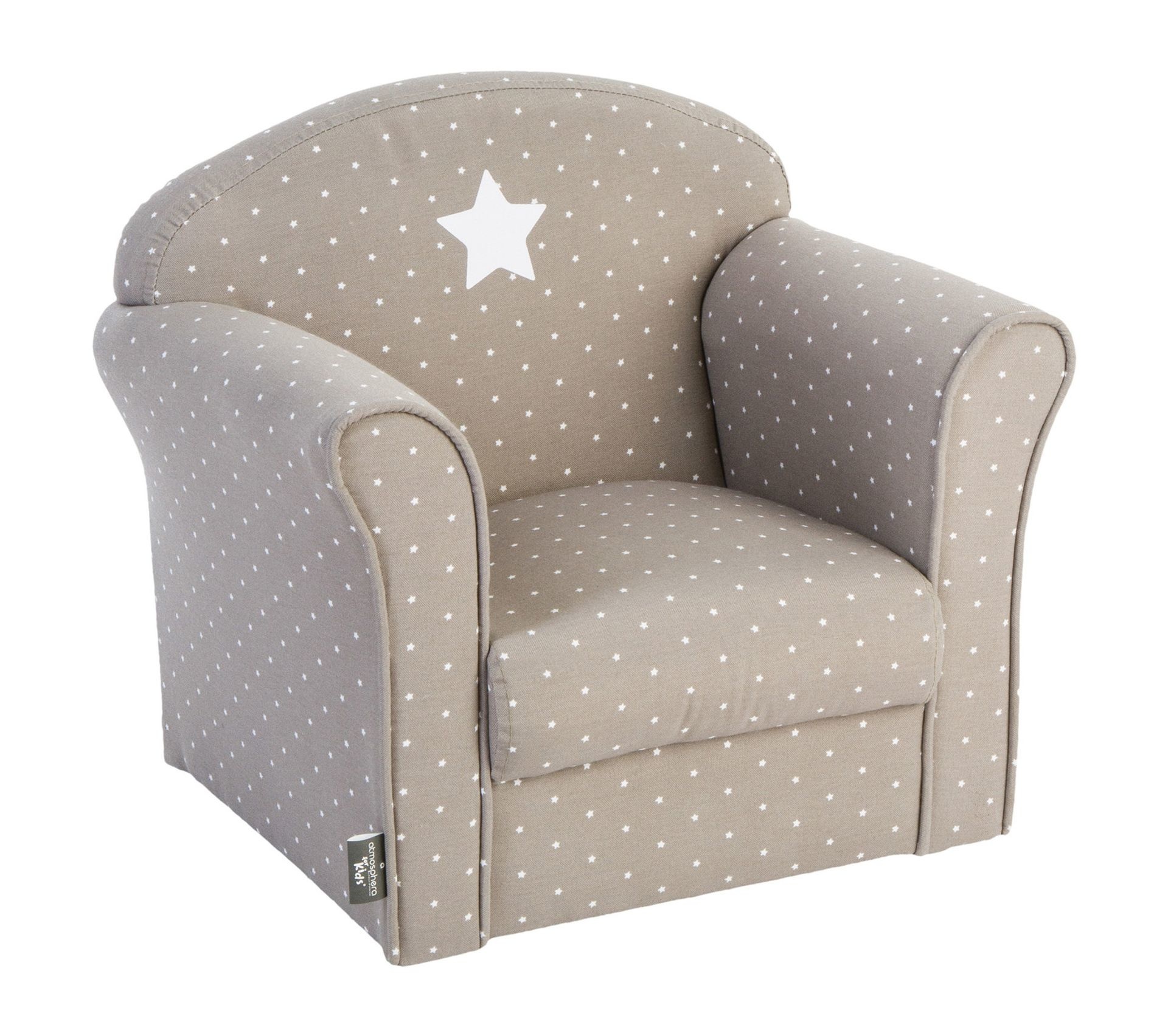 Atmosphera - Kinderstoel - Sterrenprint - 50x39x4 cm - Taupe Atmosphera - Kinderstoel - Sterrenprint - 50x39x4 cm - Taupe