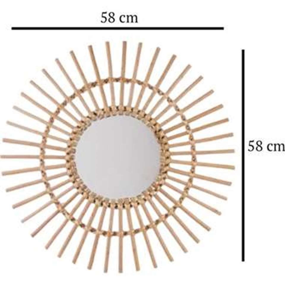 Atmosphera - Mirror - Rattan - Brown - Ø58cm