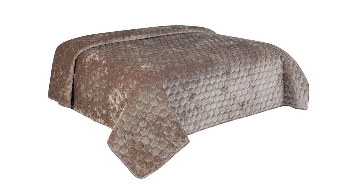 Unique Living - Bedsprei - Tweepersoons - 220x220cm - Taupe