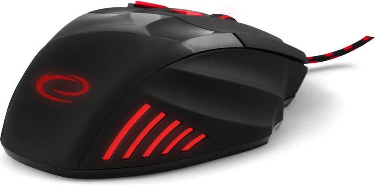 Optische USB Game Muis 7D Wolf met LED - max DPI 2400 - Rood