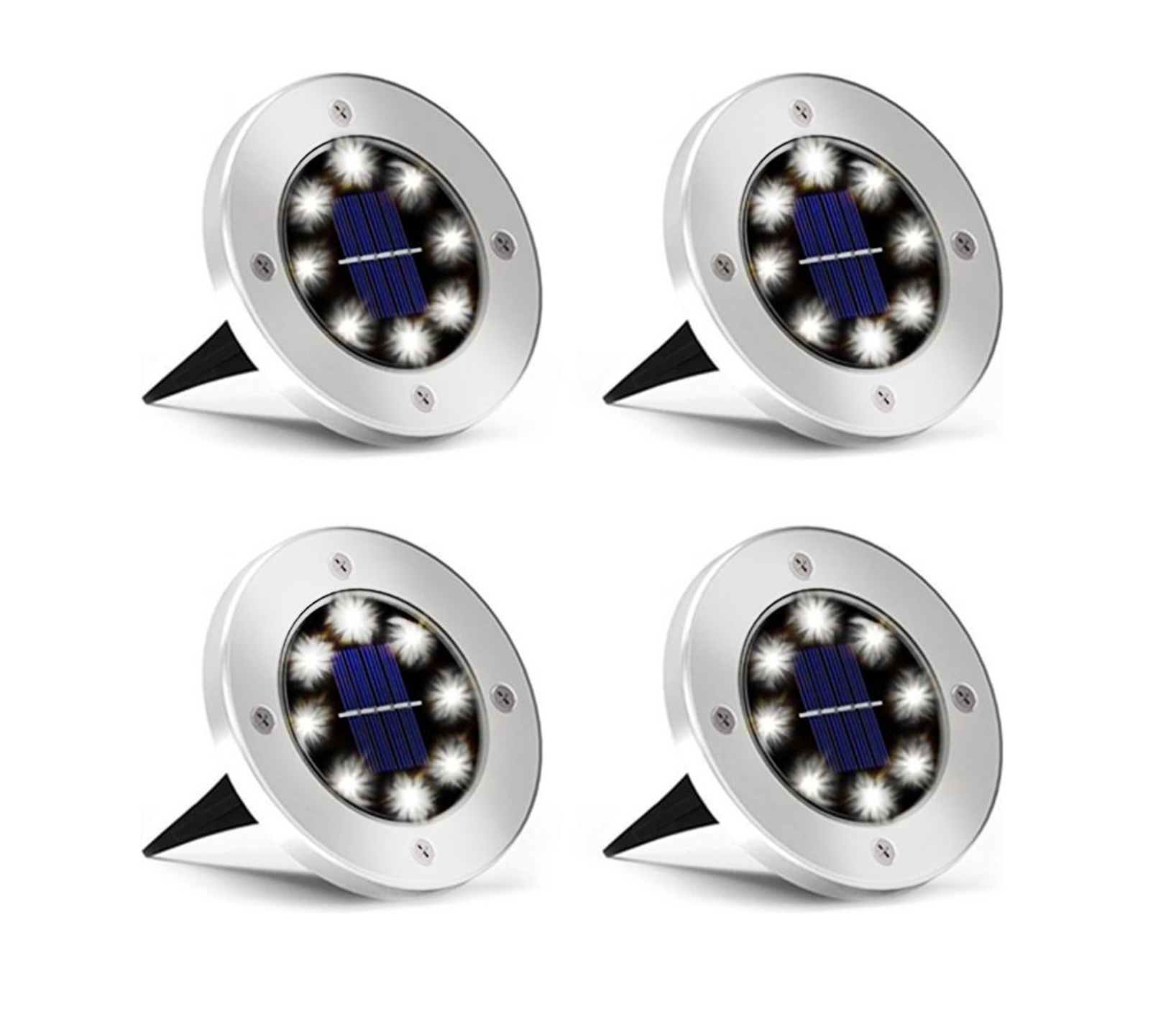 LED Grondspots - Set Van 4 - Buitenverlichting - Zonne Energie LED Grondspots - Set Van 4 - Buitenverlichting - Zonne Energie