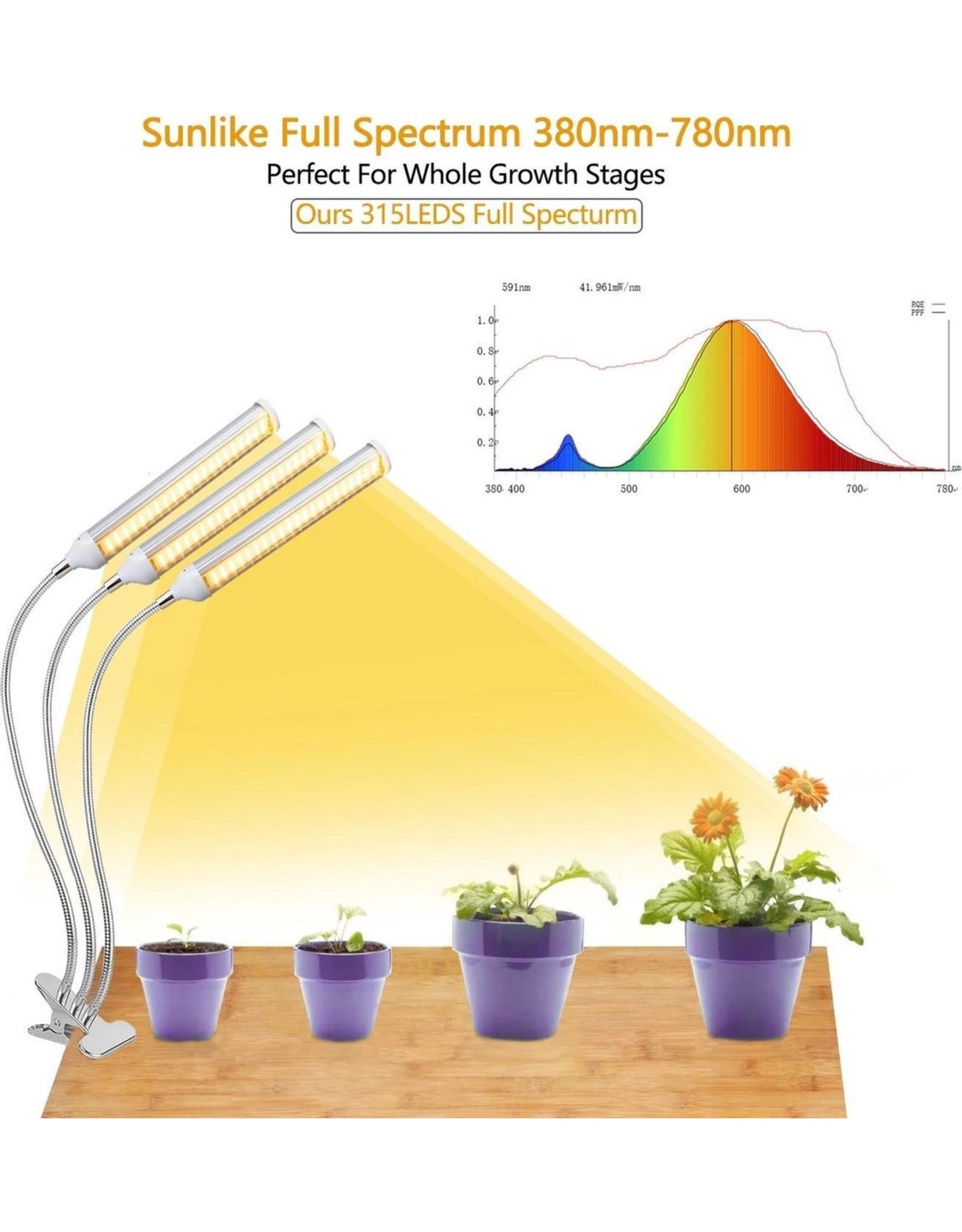 Grow Light - Grow Light - With 3 Lamps - Flexible