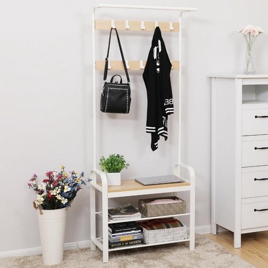 Clothes Rack - Coat & Shoe Rack - 9 Hooks