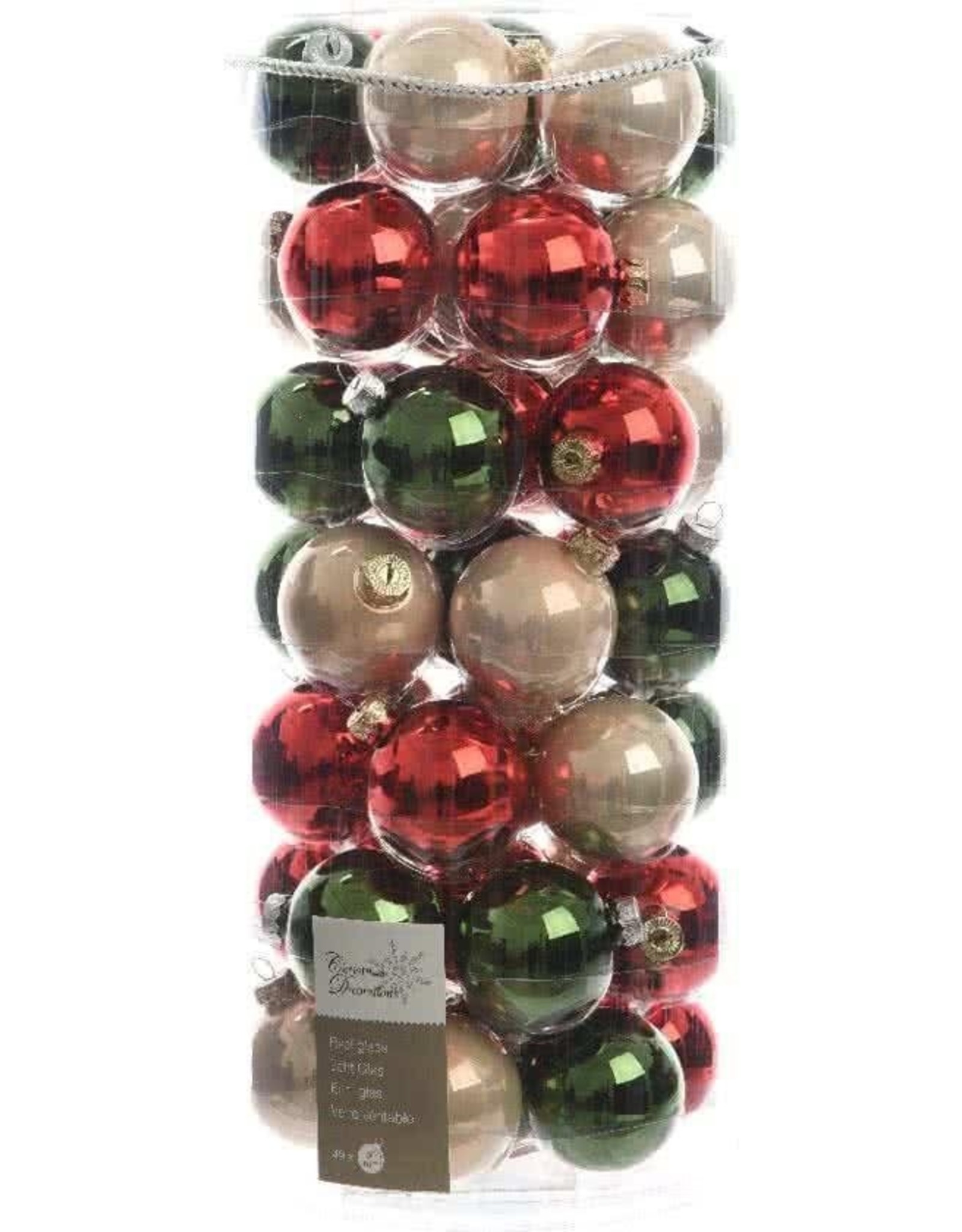 Christmas Balls - 49 Pieces - Glossy & Matt - Red/Green