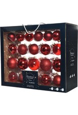 Kerstballen Mix - 42 Stuks - Glas - Rood