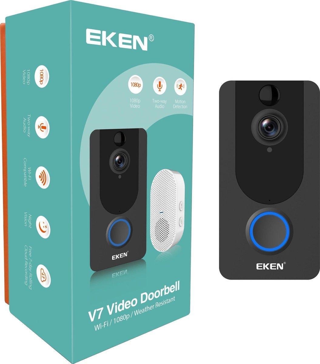 Eken - Video-Türklingel - 1080P - Drahtlos - Schwarz