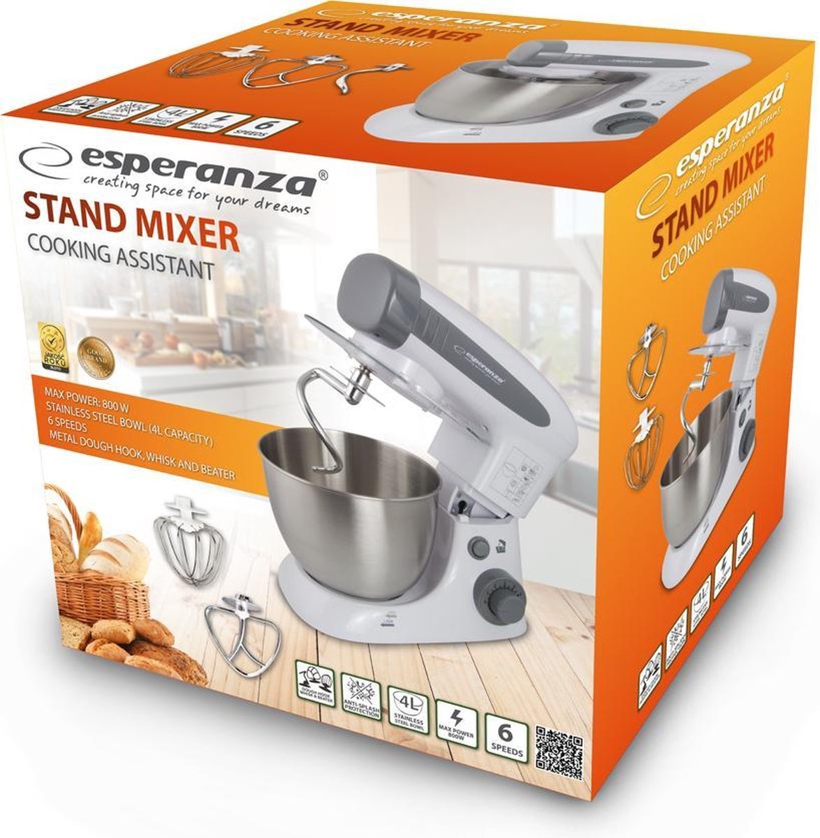 Esperanza - Stationaire mixer - Keukenmachine - Robot Planetary 800 - wit