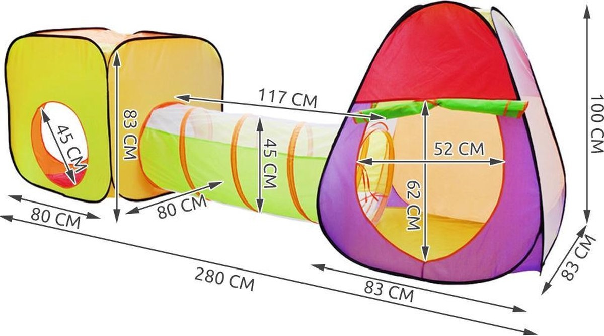 Iglo Kindertent - Met Tunnel - 200 Ballen