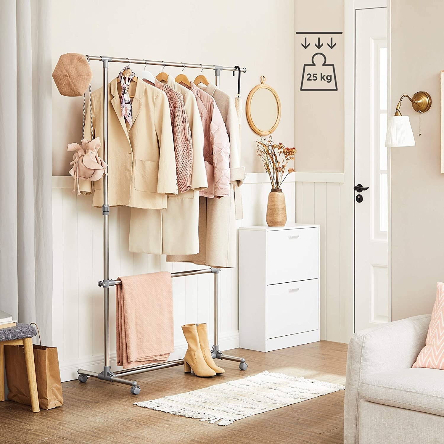 Parya Home - Garderobenständer - Edelstahl - Silber
