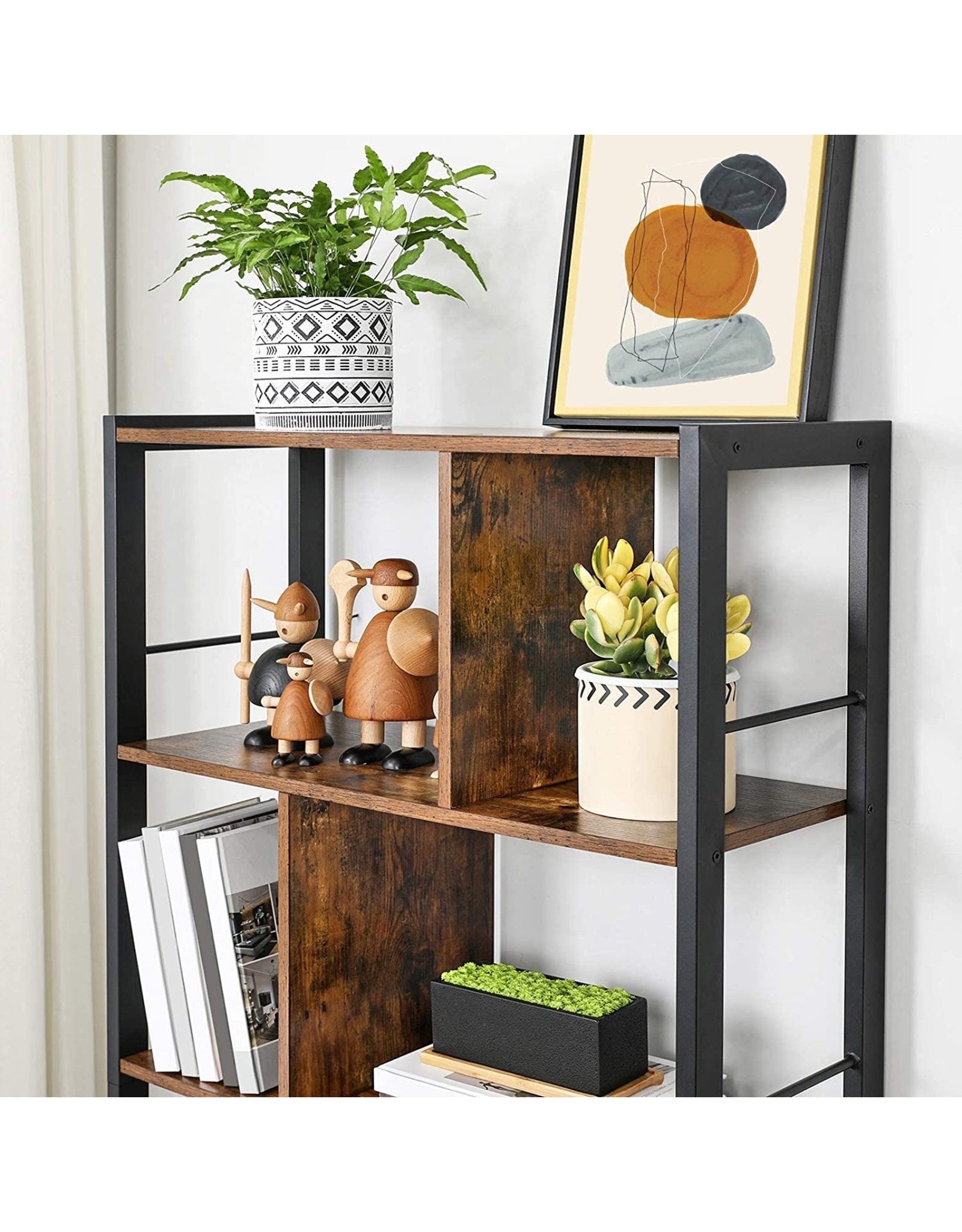Parya Home Parya Home - Bookcase - 5 Shelves - Wood - Brown
