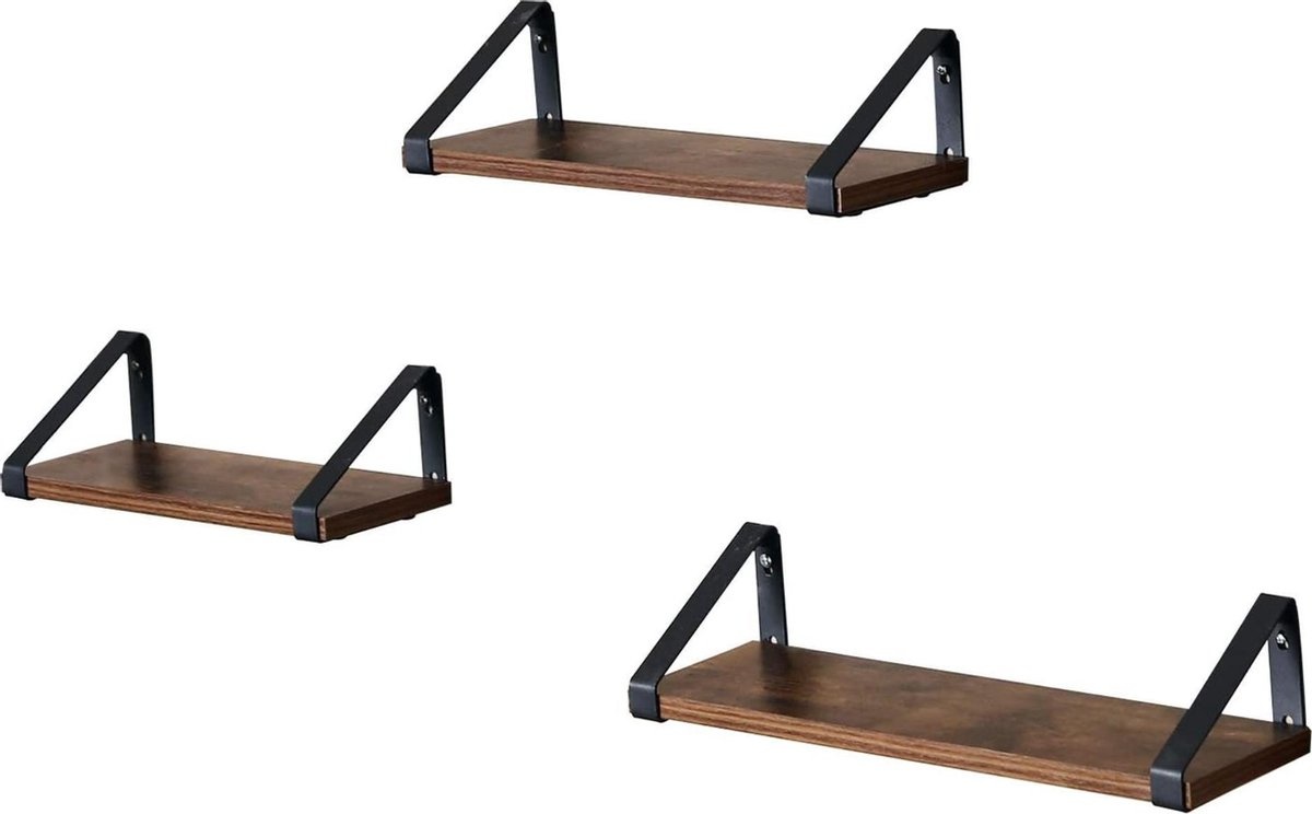 Vasagle - Wandplanken- Set van 3 - 44,2 x 15,6 x 8,2 cm