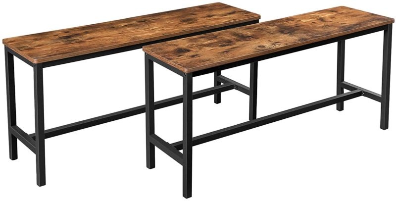Vasagle - Eettafel Banken - Set Van 2 - Vintage - 108 x 32,5 x 50 cm
