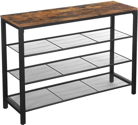 Vasagle - Schoenenrek - Metaal - Donkerbruin - 100 x 30 x 72 cm Vasagle - Schoenenrek - Metaal - Donkerbruin - 100 x 30 x 72 cm