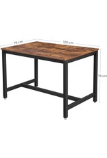 Vasagle - Dining table 4 - Dark brown - 120 x 75 x 75 cm