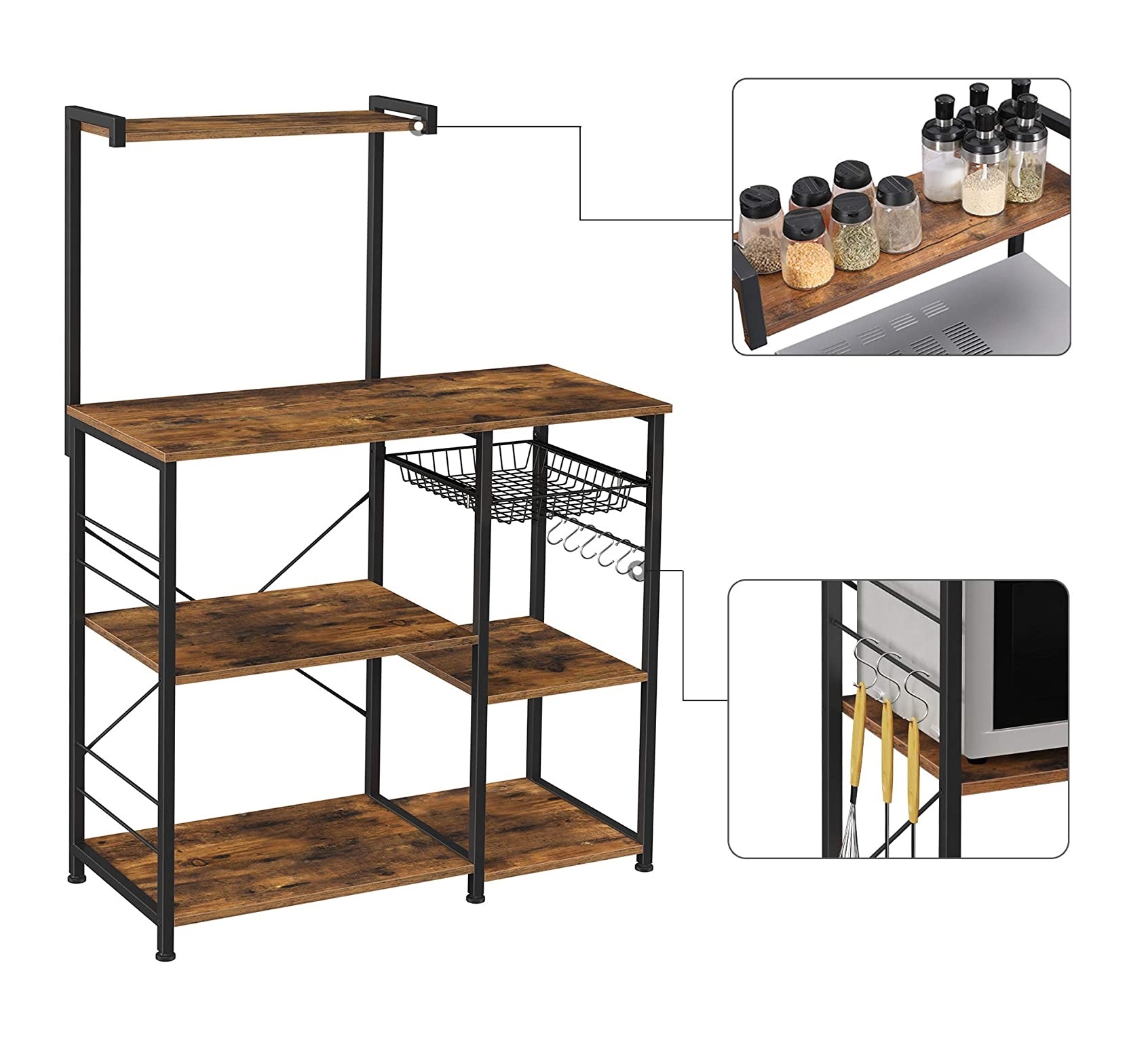 Parya Home - Keukenkast - Keukenrek - Industrieel - Hout - Bruin