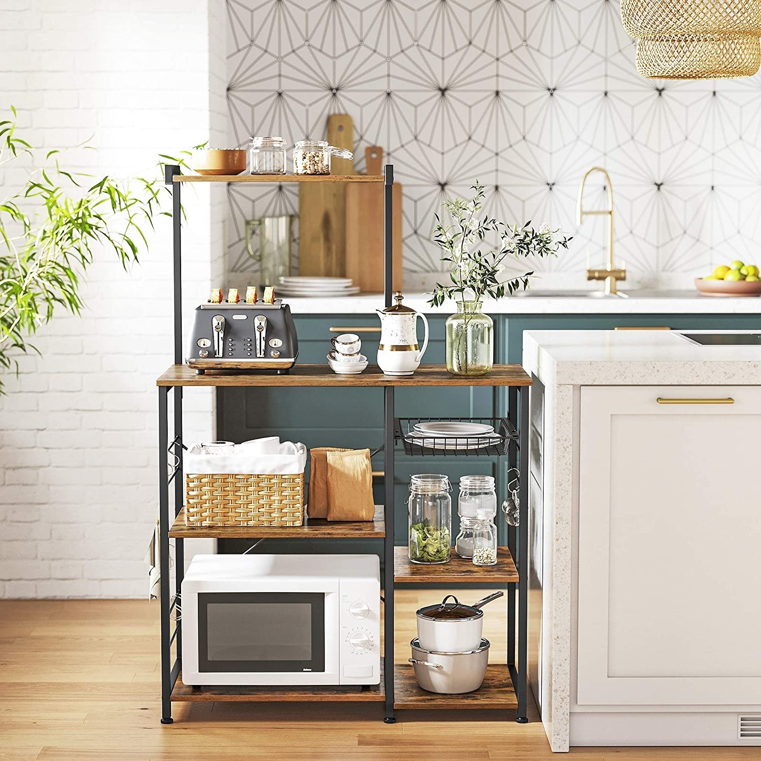 Parya Home - Keukenkast - Keukenrek - Industrieel - Hout - Bruin