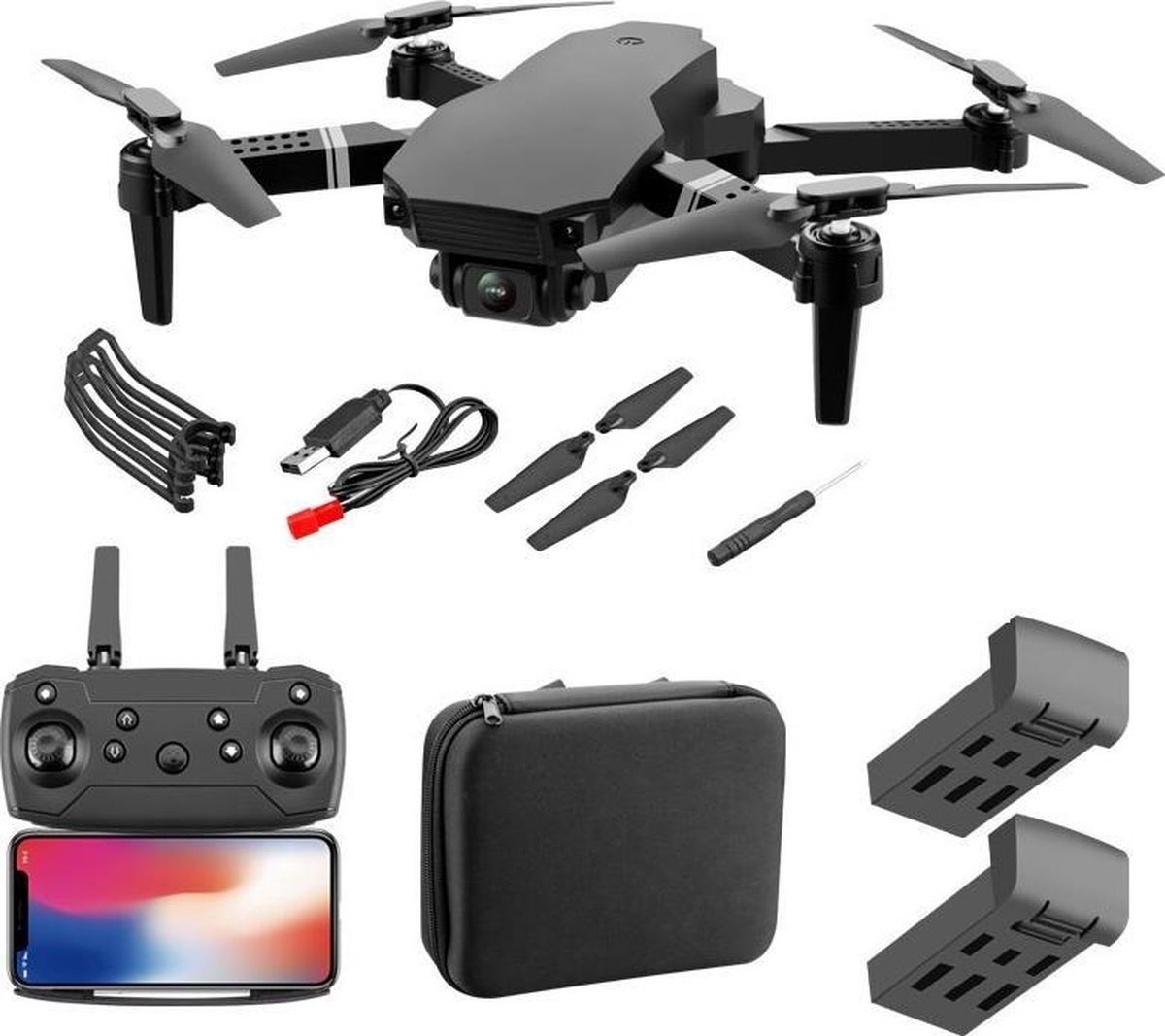Pocket Drone Met camera en een opbergtas 2 extra Accu's Pocket Drone Met camera en een opbergtas 2 extra Accu's