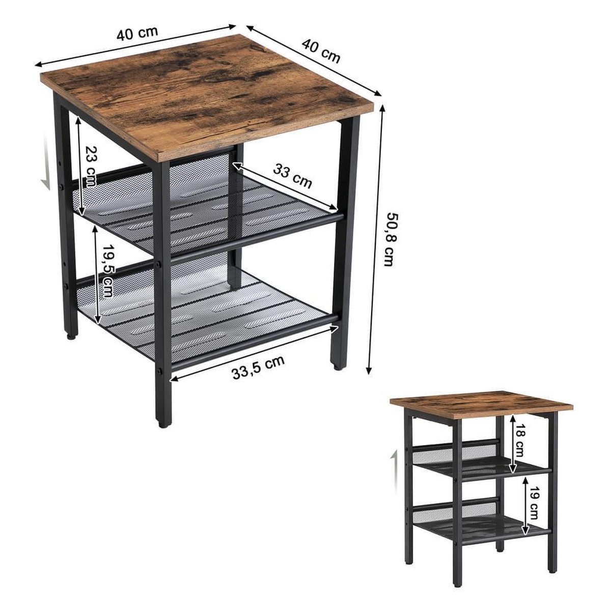 Parya Home - Beistelltisch - 2er-Set - Vintage