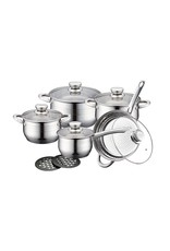 Royalty Line Royalty Line - Pots and pans set 12-piece - Stainless steel - Silver