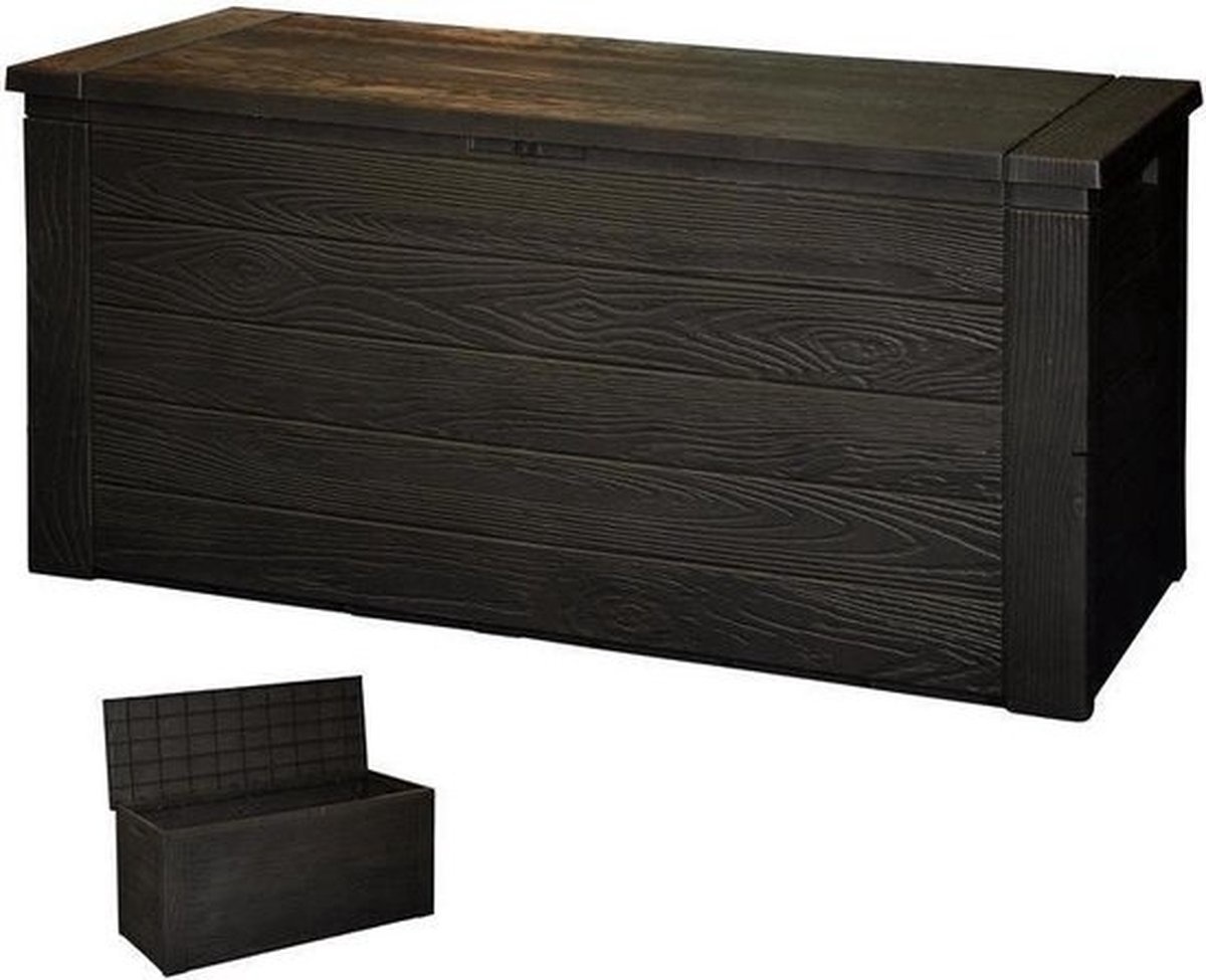 Kussenbox 120x45x57cm 300L - Zwart- Woody Box Kussenbox 120x45x57cm 300L - Zwart- Woody Box