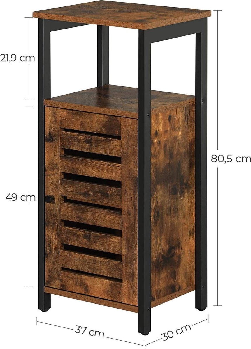 VASAGLE Beistellschrank - Nachttisch - 37 x 30 x 81 cm - Industrial