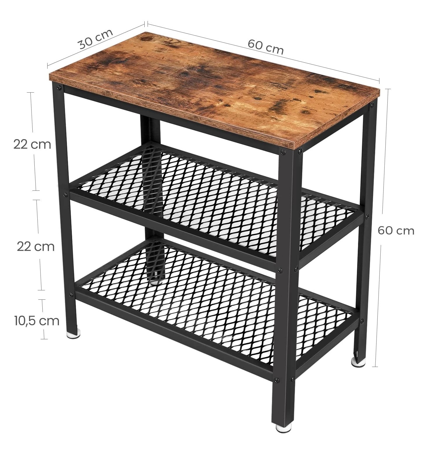 Parya Home - Beistelltisch aus Holz - Metall - Braun & Schwarz