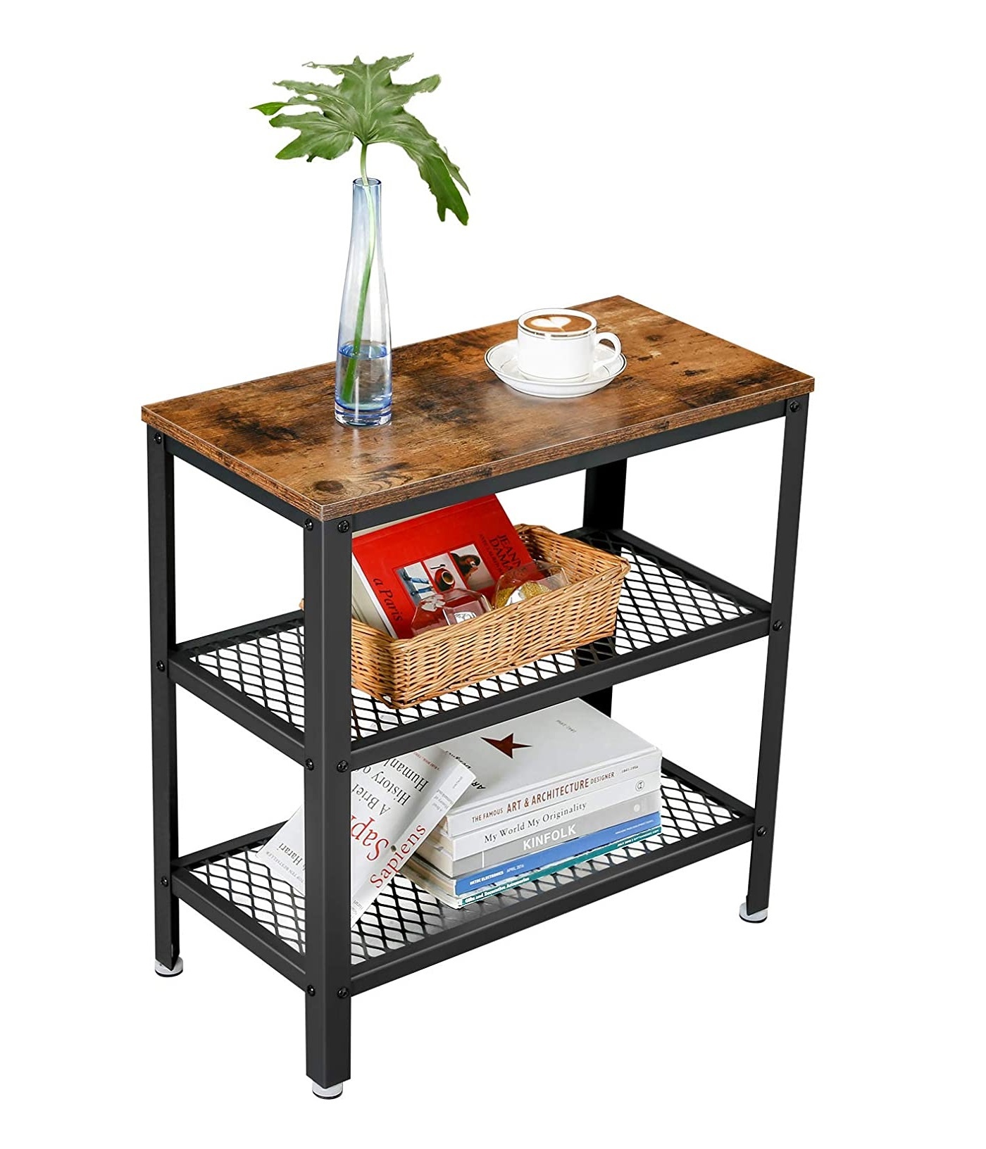 Parya Home - Beistelltisch aus Holz - Metall - Braun & Schwarz