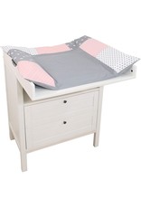 Ullenboom Ullenboom® changing mat cover pink, grey (85 x 75 cm, cotton)