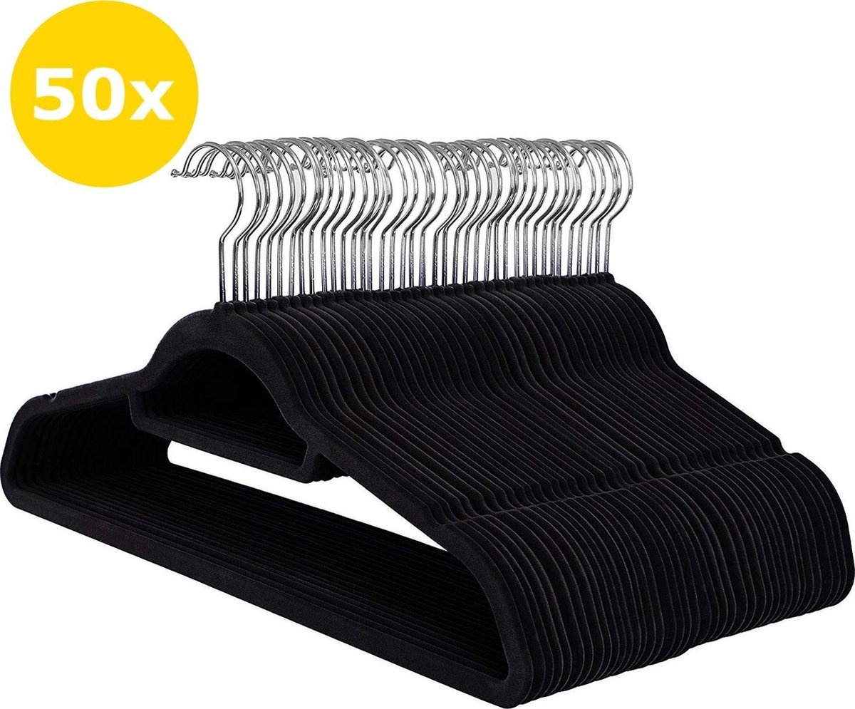 50 Anti-slip kleerhangers - Ultra-dunne Kledinghangers met Fluweel - Klerenhanger