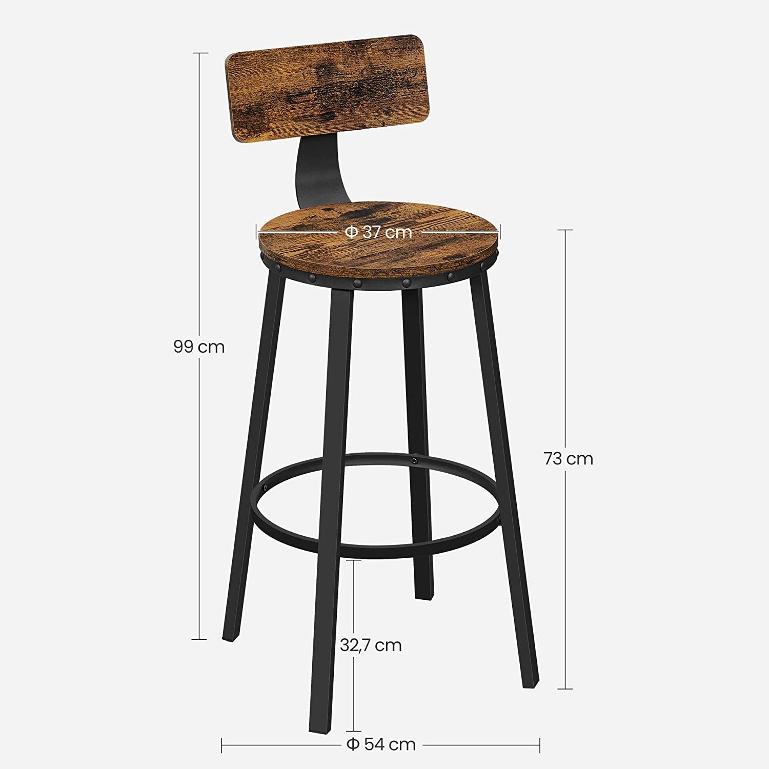 Parya Home - Barkruk - Set Van 2 - Vintage - Zwart