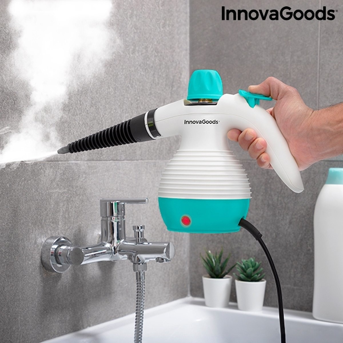 InnovaGoods - Dampfreiniger - 400ML- 2 in 1 - Weiß