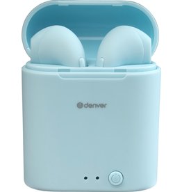 Denver Denver - Earphones - Wireless - With charging case - Light Blue