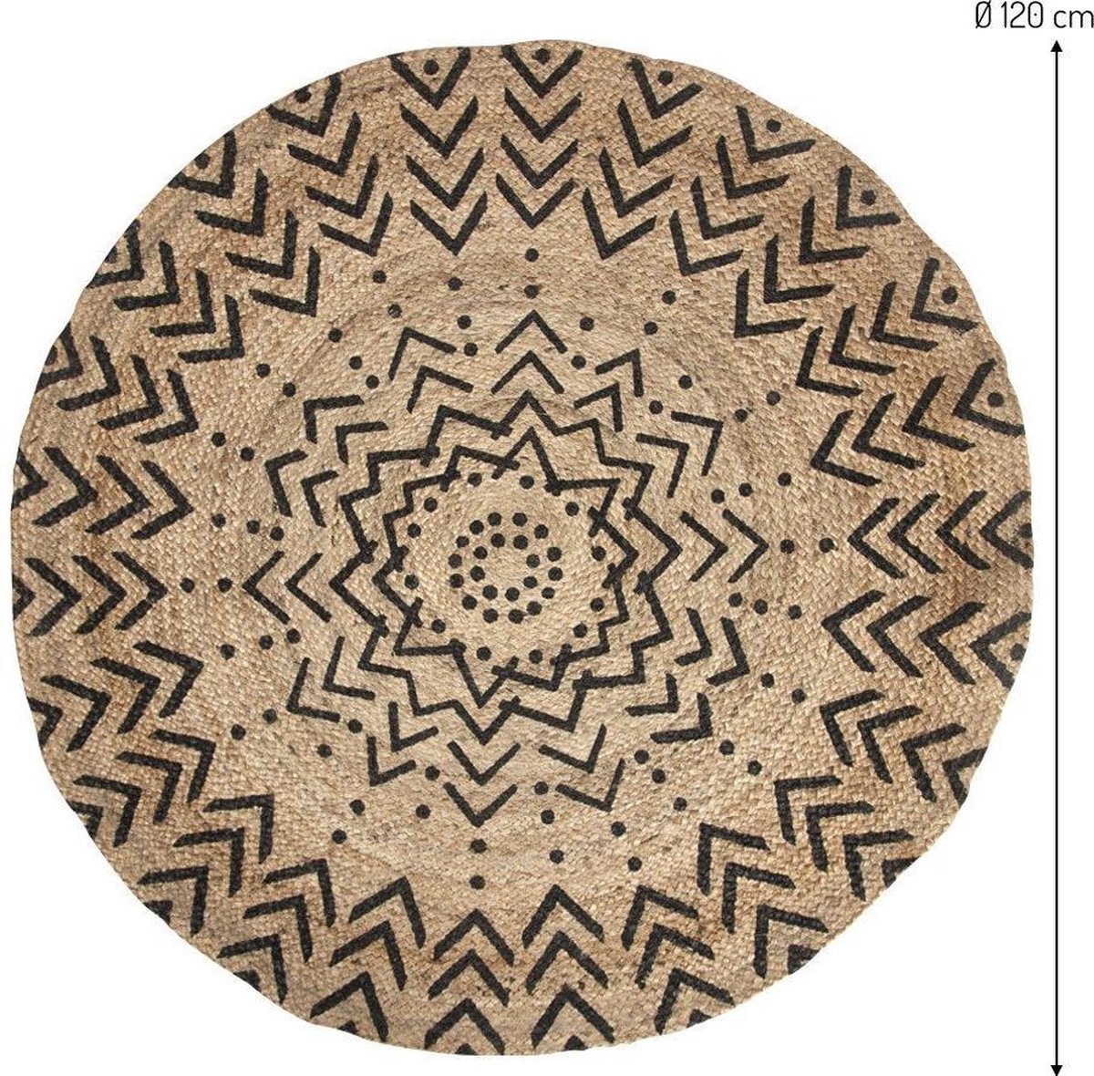 Carpet Round - Graphic Patterns - Jute D120 - Arrows
