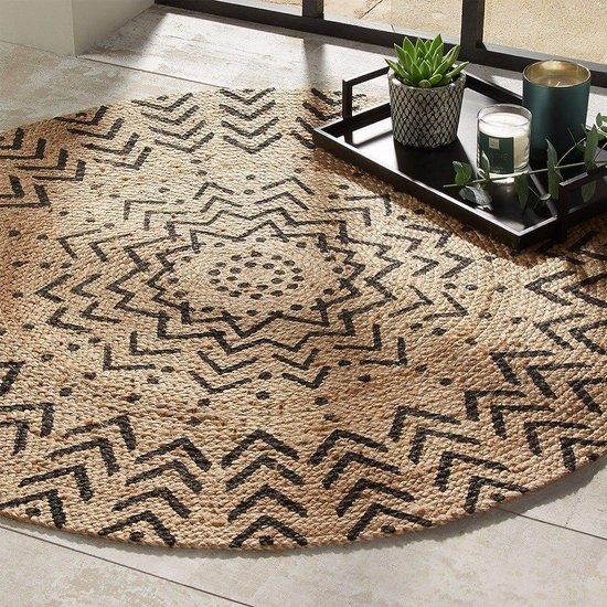 Carpet Round - Graphic Patterns - Jute D120 - Arrows