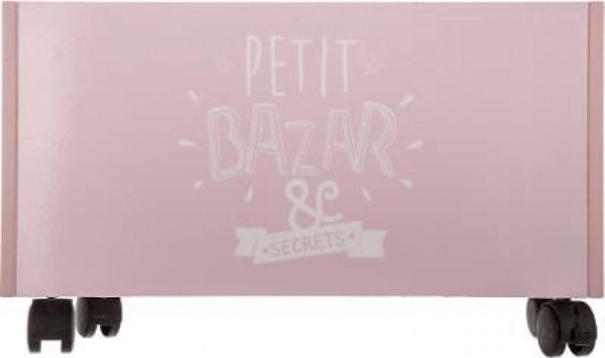 Speelgoed opbergbox - met wieltjes - Roze - 100% MDF Speelgoed opbergbox - met wieltjes - Roze - 100% MDF
