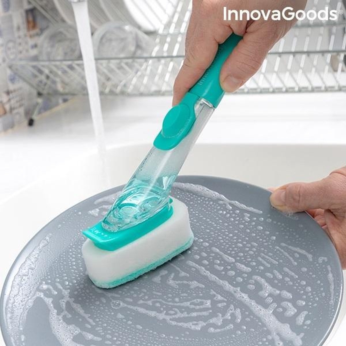 Innovangoods - Schuurborstel met handvat en zeepdispenser