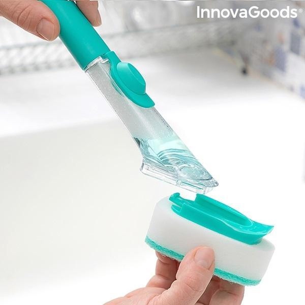 Innovangoods - Schuurborstel met handvat en zeepdispenser