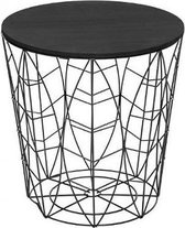 salontafel met metalen frame - Koffietafel - Draadmand - bijzettafel - Zwart - 39 x 41cm salontafel met metalen frame - Koffietafel - Draadmand - bijzettafel - Zwart - 39 x 41cm