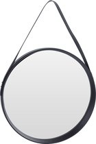 Black round decorative wall mirror 51 cm - Industrial mirror for the hall, room or toilet